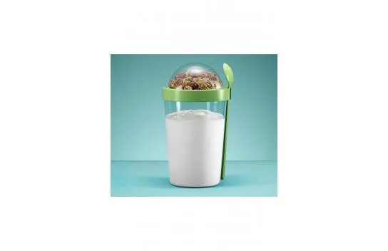 Portable Yogurt Container with Fruit Bowl and Spoon