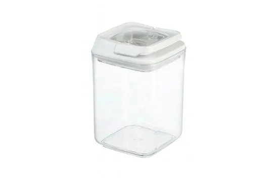 Food Jar Locked Storage Container Square Food Container with Silicone Gasket Vacuum 0.90 Lt