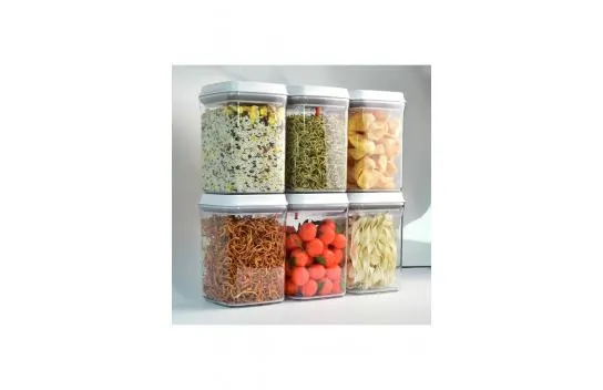 Food Jar Locked Storage Container Square Food Container with Silicone Gasket Vacuum 0.90 Lt