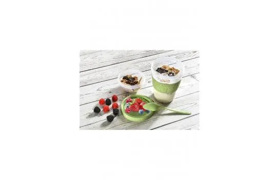 Portable Yogurt Container with Fruit Bowl and Spoon