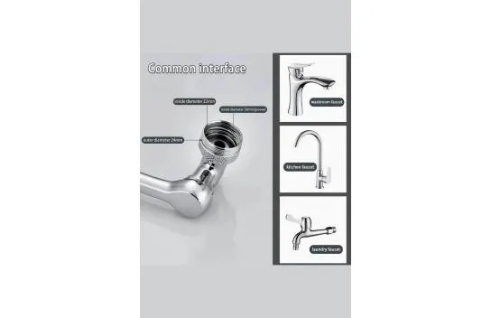 Kitchen Bathroom Faucet Head with Filter 180 Degree Rotatable Functional Universal Large Size