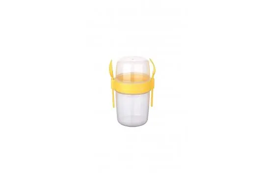 Double Chamber - Portable Muesli - Snack Container with Fork and Spoon 1100 ML