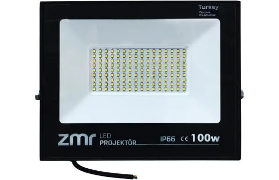 Zmr 100 Watt White 6500k Ip66 150 Light Angle 220 Volt Black Slim Case Led Projector 4434