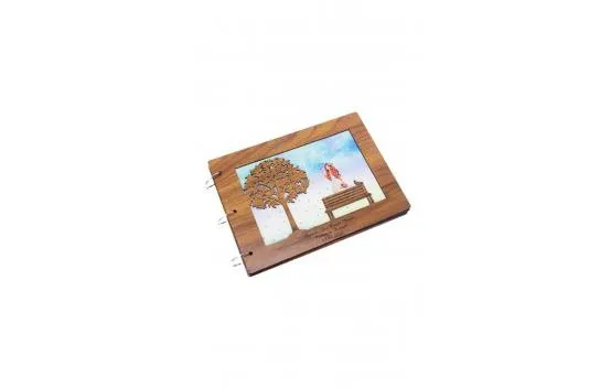 Photo Album with Wooden Cover