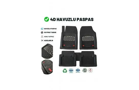 FULLY COMPATIBLE WITH Hyundai I30 2018 4D Pool Universal New Generation QUALITY Mat Black - 4D car mat