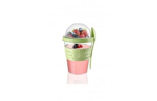 Portable Yogurt Container with Fruit Bowl and Spoon