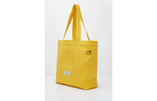 %100 RECYCLED BIG TOTE BAG YELLOW