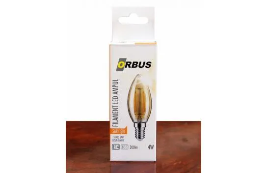 Orbus 4w E14 300 Lm B35 Yellow Filament Led Bulb