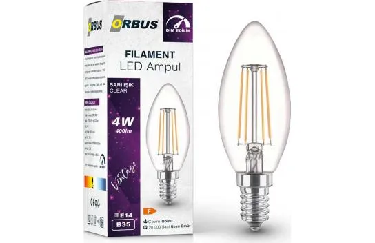 Orbus 4W E14 Filament Led Ampul - Dim Edilebilir DBC3