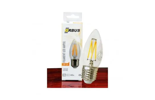 Orbus 4w E27 400 Lm B35 Sarı Filament Led Ampul