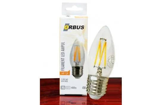 Orbus 4w E27 400 Lm B35 Yellow Filament Led Bulb