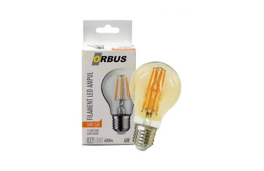 ORBUS A60 6 WATT E27 AMBER LED AMPUL