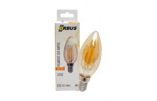 Orbus Filament Bulb 4w E14 300 Lümen Sarı Led Ampul Orb-ba3