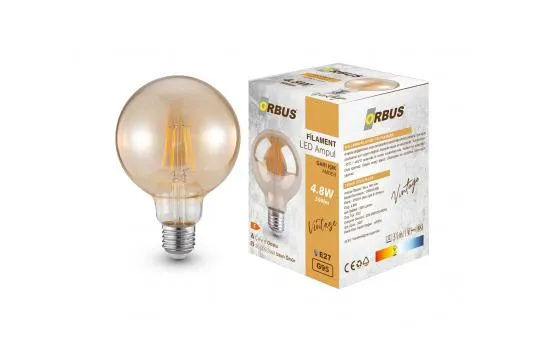 Orbus Globe Ga95 Amber Ampul E27 540lm