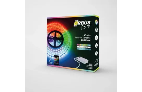 Orbus Hareket Sensörlü Şerit Led Rgb 2 Metre