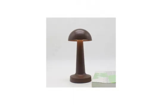 FORLİFE RETRO TABLE LAMP MUSHROOM MODEL USB CHARGING DECORATIVE TOUCHMATIC BROWN