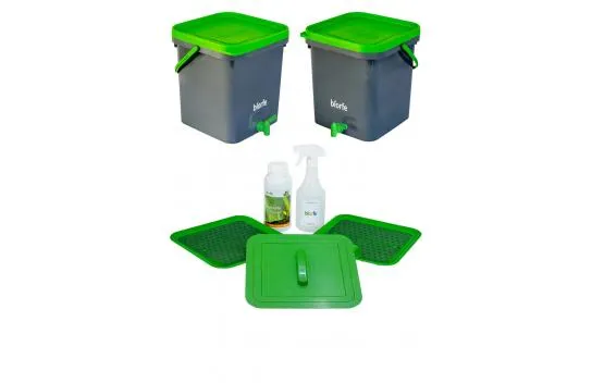 Bokashi Compost Bucket 18 Liter Set of Two