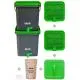 3 Kg Bokashi Whole Wheat 18 L Compost Bucket Set of Two - Green