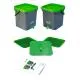 3 Kg Bokashi Whole Wheat 18 L Compost Bucket Set of Two - Green